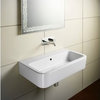 Beautiful Ceramic Wall Mounted or Vessel Bathroom Sink, Three Faucet Holes
