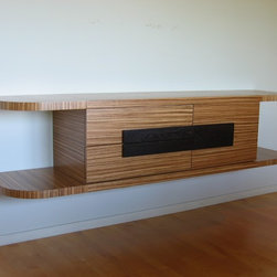 Outline Wall Mounted Console - Zebrawood - Display And Wall Shelves 