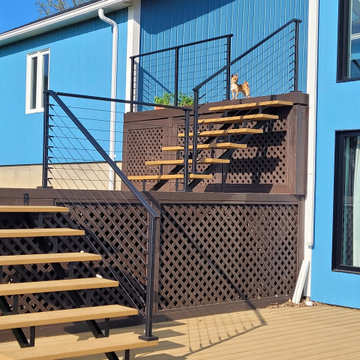 Modern Cable Railing on Multi-Level Deck – Quebec Project