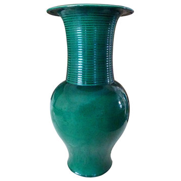 Foo Dog Vase With Handle, Jade