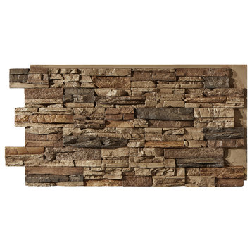 Colorado Dry Stack Faux Stone Wall Panel, Colorado Dry Stack Panel, Sierra Brown