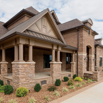 Mountain Stone Tudor Brick & Arriscraft "Cafe" Stone Home - Tennessee