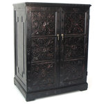 Wayborn - Benfu TV Armoire - Whether you are looking for somewhere to display an exciting mix of your home decor or are eager to find the perfect place to host your brand new flat screen TV, our Benfu TV Armoire might be exactly what you're looking for! The chest is finished with an antiqued black paint job over a red under-coat and comes complete with 2 doors that open to reveal a large storage area where you can store all of your electronic accessories. Featured on this piece is beautifully carved detailing that adds a delightfully artistic element to its exterior and makes it an easy addition to any cultured bedroom, living room or den.
