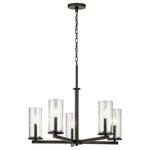 Kichler Lighting - Crosby 5 Light Chandelier, Olde Bronze, 26.25" - Streamlined and simple, This Crosby 5 light chandelier in Olde Bronze delivers clean lines for a contemporary style. The clear glass shades enhance this minimalistic design.