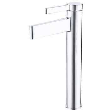 Phia Single Lever Contemporary Modern Bathroom Vessel Faucet, Chrome