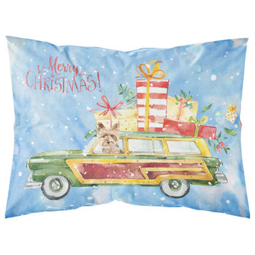 Merry Christmas Yorkshire Terrier Fabric Standard Pillowcase