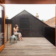 Outside roof for bees, no doors into house, needs external stairway to