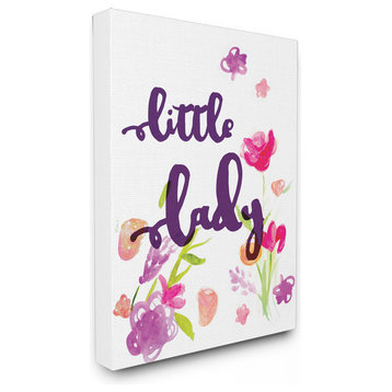 Little Lady Typography Floral, Canvas, 24"x30"
