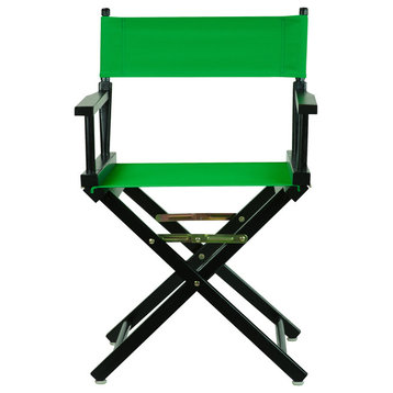 18" Director's Chair With Black Frame, Green Canvas