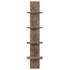 Danya B. Arica Utility Column 4-Tier Spine Wall Shelves, Hickory