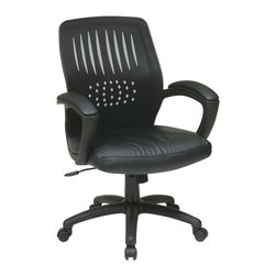 Mesh Chair with Black Eco Leather Seat - Office Chairs