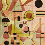 Kashmir Designs - Kandinsky Tapestry 3ftx5ft  Composition Soulful Wall Hanging Rug Carpet Art Silk - This modern accent wall art / tapestry / rug is hand embroidered by the finest artisans and design inspired by the works of Wassily Kandinsky. These wall art / tapestry / rugs can be used to decorate the walls of your homes or to spice up the decor.