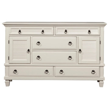 Winchester 6 Drawer Dresser With 2 Cabinets, White
