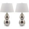 Jill Double-Gourd Ceramic Lamp (Set of 2) - Silver