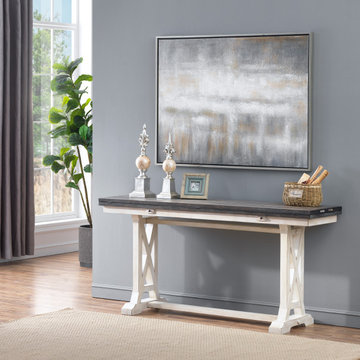 Landings Plank Style Top Fold Out Console Table