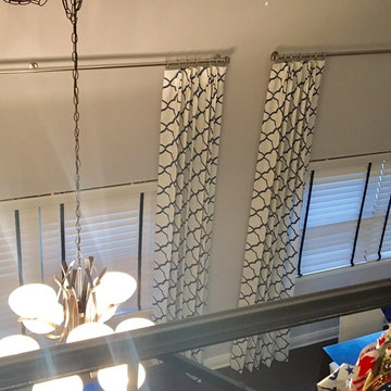 Beautifully Done Custom Drapery & Rods, Wood Blinds -- Pretty in Blue