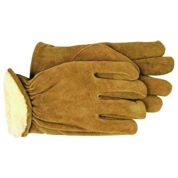 Boss Pile Lined Split Leather Gloves, Medium