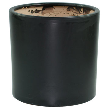 Extra Large Ceramic Pot Cylinder Planter 13'' Black
