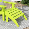 WestinTrends Outdoor Patio HPDE Plastic Folding Adirondack Ottoman Foot Stool, Lime