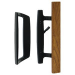 FPL Door Locks & Hardware - Bali Nai Sliding Door Handle Set With Lock, Non-Keyed, Wood Pull, Black, 1-3/4" Thick Door - FPL's Bali Nai Sliding Door Handle Set w/Lock (Non-Keyed); Wood Pull - Black offers easy replacement for most sliding door handles on the market.  There are multiple mounting holes allow for parallel and offset handle placement. The interior thumb latch can located in the centered position at 2" between the handle mounting holes (this is the usual configuration for a 3-hole mount door) or in the offset position at 2-5/8" below the upper handle mounting hole (this is the usual configuration for a 4-hole mount door). This set is NON-KEYED, so the locking handle set features interior thumb turn only. The mortise mechanism has a removable adapter plate and is for use on most wooden sliding doors (for vinyl doors, simply remove the adapter plate).  The easy to install mechanism is designed to withstand a forced entry load of 1,000 lbs.