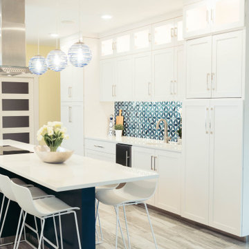 Modern Blue & White Kitchen and Laundry