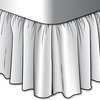 15" Cal King Bedskirt Gathered Linen Beige Ticking Stripe