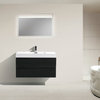 MOF Wall Mounted Vanity With Reinforced Acrylic Sink, Black, 40"