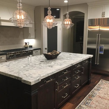 Kitchen Remodel - Winter Cloud Honed Quartzite & Black Absolute Brushed Granite