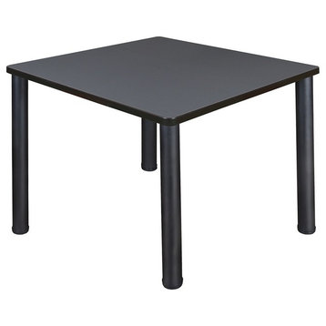 Kee 36" Square Breakroom Table, Gray, Black