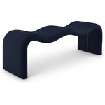 Meridian Furniture - Willow Upholstered Bench, Navy, Chenille Fabric - Your artsy side comes to life when you add this Willow navy chenille bench to your living room, entryway, or bedroom. This versatile yet elegant and modern bench is perfect for many different spaces in your home. Covered from top to bottom in buttery soft navy chenille, it offers a unique texture and refined look in a material that requires minimal maintenance. A metal inner frame ensures structural support, providing lasting use and enjoyment in any room.