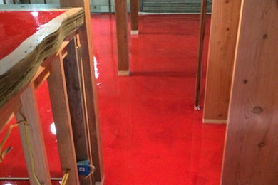 red epoxy resin flooring