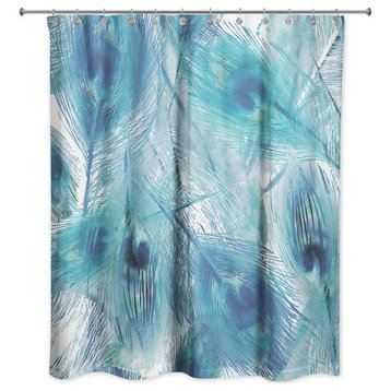 Peacock Feathers 5 71x74 Shower Curtain