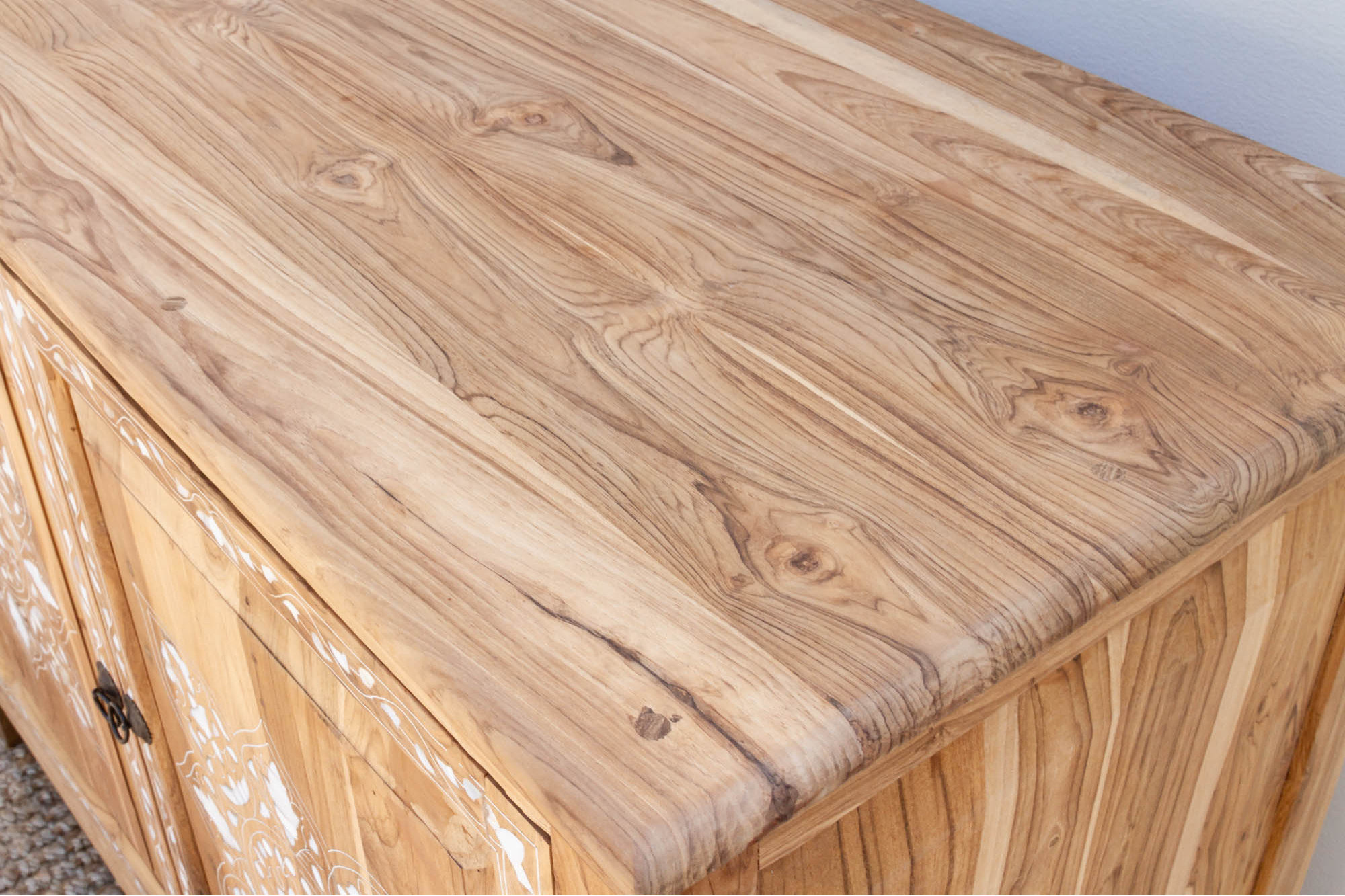 84" Long Damascus Mother Of Pearl Inlay Sideboard