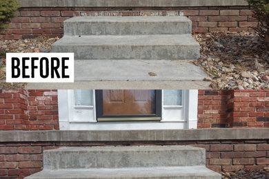 Small elegant two-story exterior home photo in Omaha
