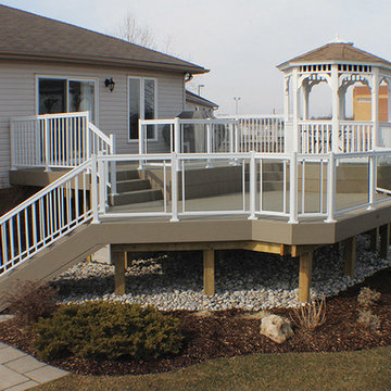 High decks over 6 feet above grade.