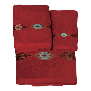 HiEnd Accents Aztec Bear Towel Set Mocha