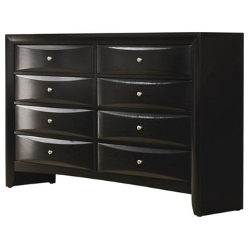 Wood Dresser with 8 Drawers, Black