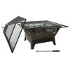 Sunnydaze Large Northern Galaxy Outdoor Fire Pit and Cooking Grate, 32"
