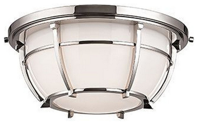 Brit LED 18 Inch Polished Nickel Flush Mount Ceiling Light