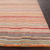 Hand-Knotted Soft Hand Wool/ Art Silk Red/Blue Area Rug ( 8X11 )