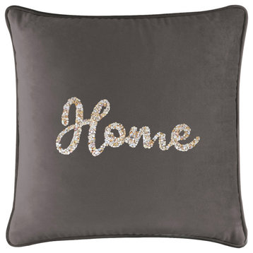 Sparkles Home Shell Home Pillow - 20x20" - Charcoal Velvet