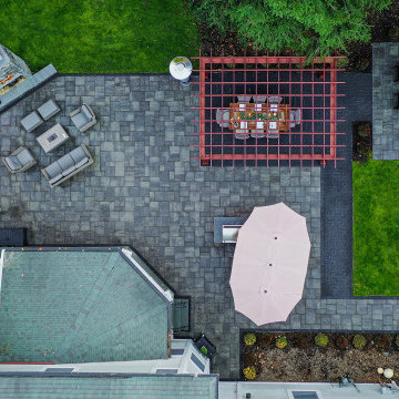 Make a Statement with a Versatile Outdoor Kitchen and Double Fire Feature