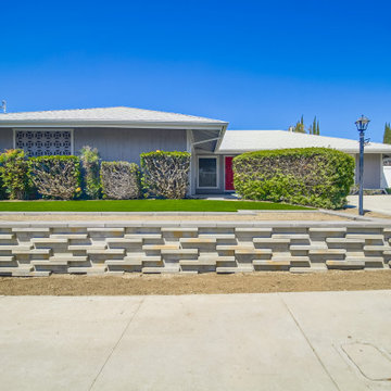 Front yard Remodel with Pavers, Walls, Artificial Grass, Planters & More