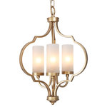 LNC - LNC 3-Light Modern Gold Metal With Frosted Glass Shade Chandelier - At LNC, we always believe that Classic is the Timeless Fashion, Liveable is the essential lifestyle, and Natural is the eternal beauty. Every product is an artwork of LNC, we strive to combine timeless design aesthetics with quality, and each piece can be a lasting appeal.