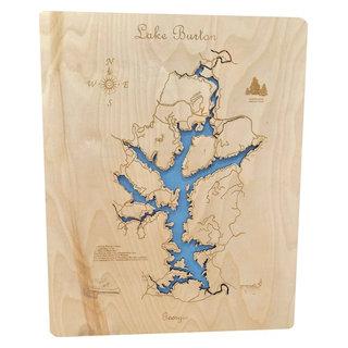 Lake Burton Georgia Wood Lake Map Rustic Wall Accents by PhD s Houzz