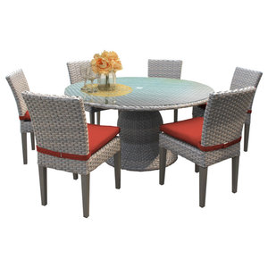 Florence 60 Outdoor Patio Dining Table, Outdoor Glass Dining Table Set