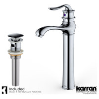 Karran KBF432 1-Hole 1-Handle Vessel Faucet With Pop-up Drain, Chrome