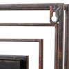 Large Square Industrial Wrought Iron Wall Mirror with Bronze Finish