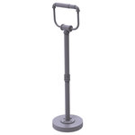 Allied Brass - Pipeline Free Standing Toilet Tissue Stand, Matte Gray - This freestanding toilet tissue holder from our Pipeline collection securely holds rolls of all sizes in place. This accessory is made with actual pipe to underscore the trending industrial look. This accessory is powder coated with lifetime materials to provide a decorative and clean finish. The choice of superior materials makes this item free from corrosion and rust.