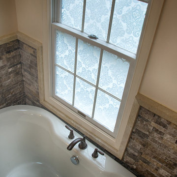 Bathroom with stacked stone accent walls in Cranberry, PA